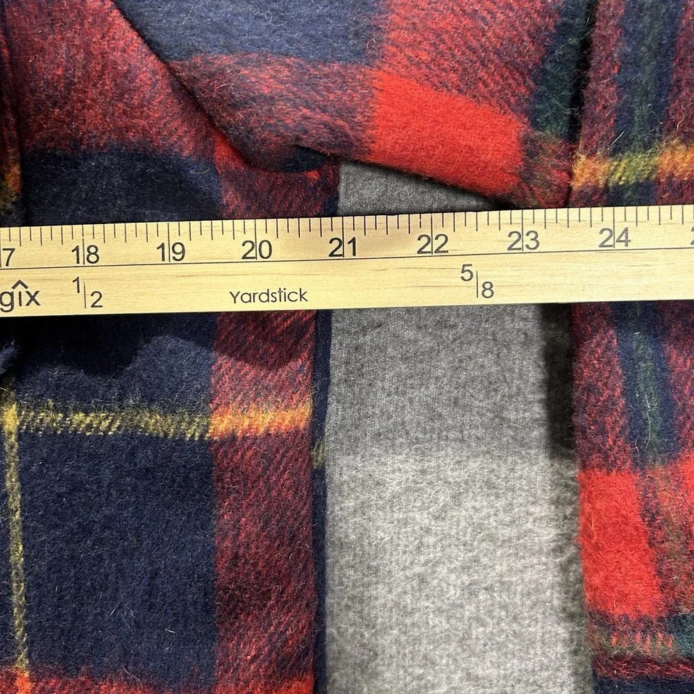 Sears Kingsport Mens Small‎ Red Blue Plaid Jacket Wool Linen Blend